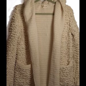 FAITH + LINEN CHUNKY FUZZY OPEN FRONT SWEATER